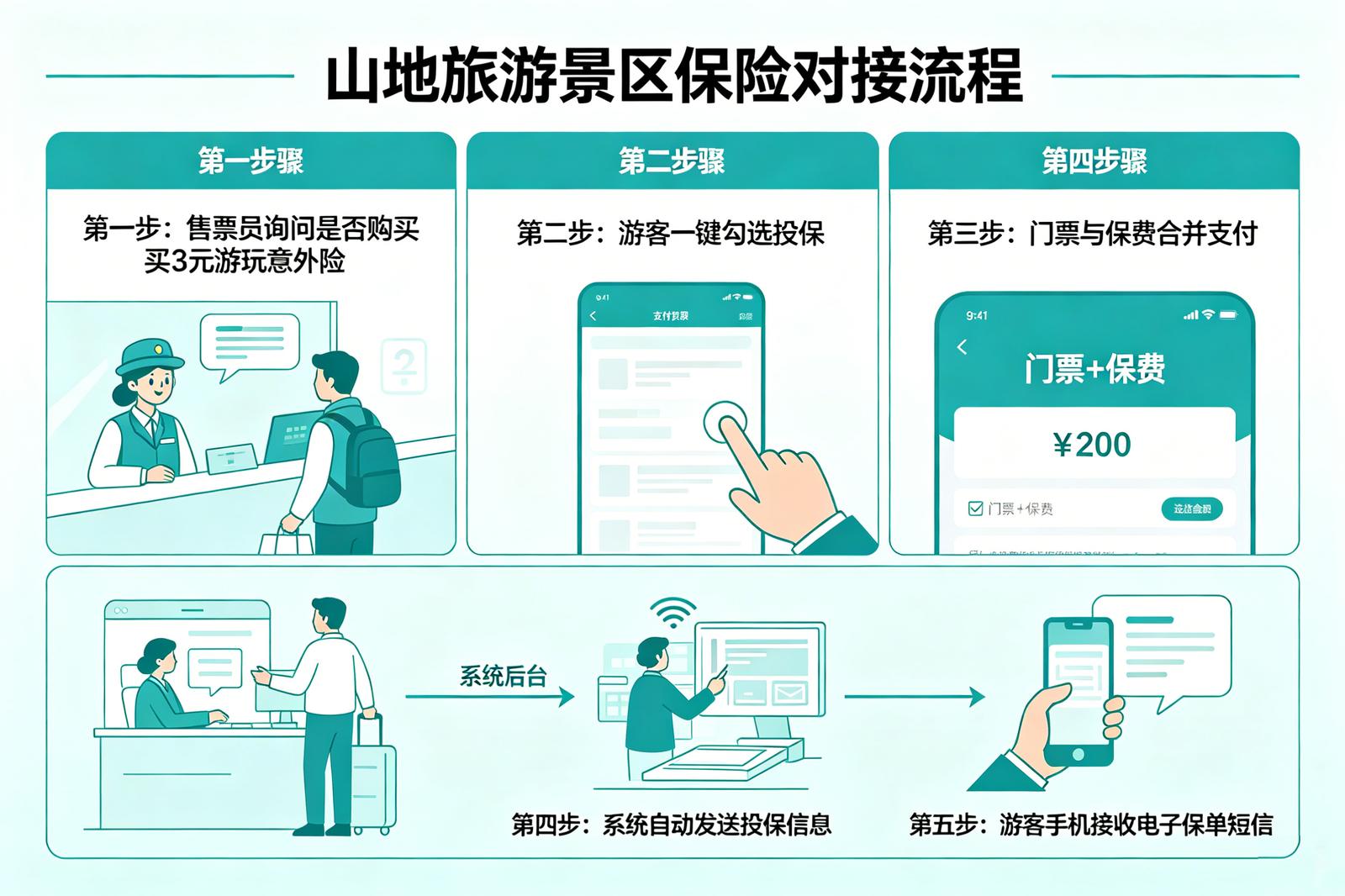 山地旅游景区票务系统保险对接流程