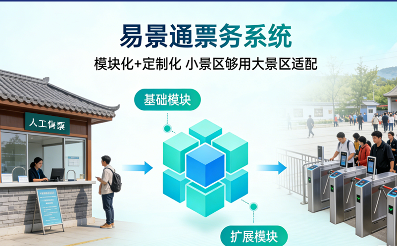 小景区够用大景区适配，易景通票务系统模块化+定制化