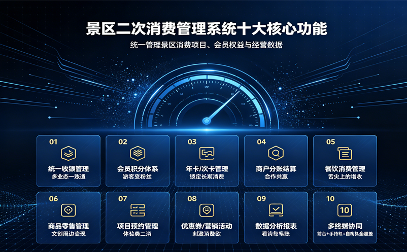 景区二次消费管理系统十大核心功能