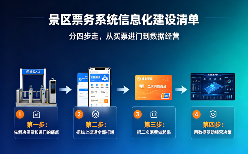 景区票务系统信息化建设清单，分四步走
